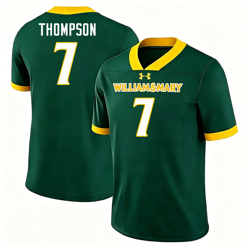 William & Mary Tribe #7 Deven Thompson College Football Jerseys,Uniforms-Green